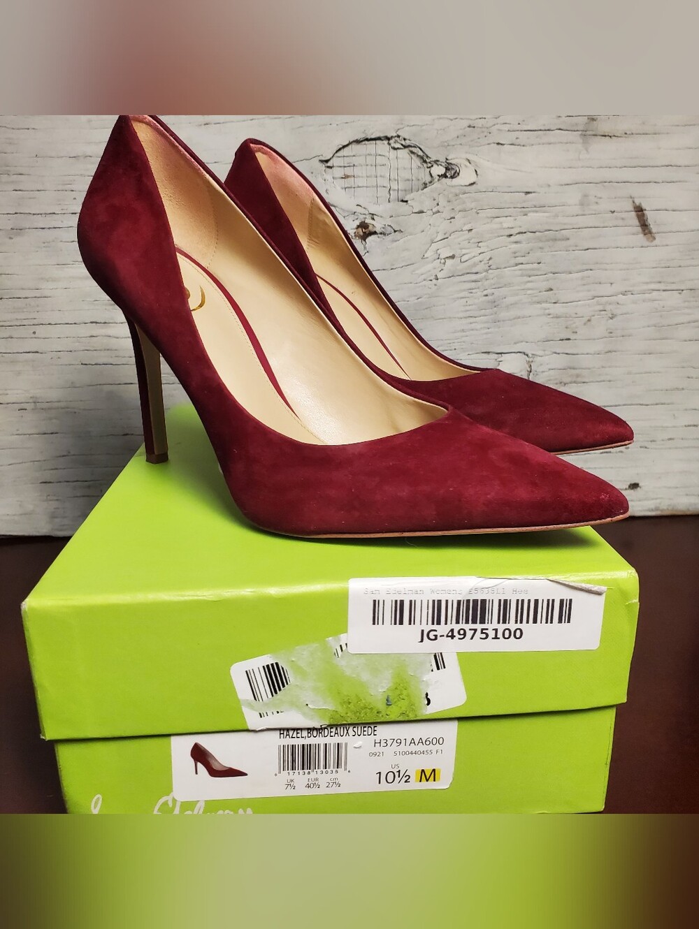 Sam Edelman Hazel Suede Pointed Toe Pumps, Size: 10.5, Bordeaux